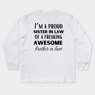 Funny brother in law and World's best  sister in law shirts cute with flowers Kids Long Sleeve T-Shirt
